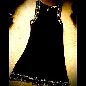 Ann Taylor Loft slimming Black Midi with Sun Flowers size S